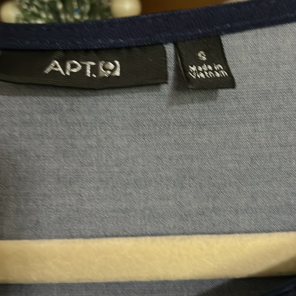 APT 9 Navy Blue/Mint Green/White Floral Sleeveless Sheath Dress, Size Small,GUC. - Picture 3 of 7